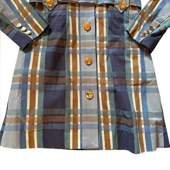CABI Style #6248 Highclere Trench 100% cotton plaid trench coat NWOT- sz Medium - Picture 9 of 16